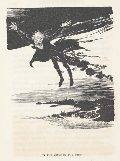 「風の翼に」、1915 作： Arthur Rackham